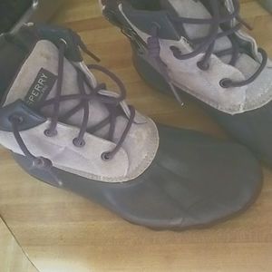 Womens Sperry Grey waterproof Rain Boots Size 8